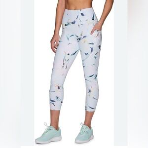 RBX White Floral Capri Leggings